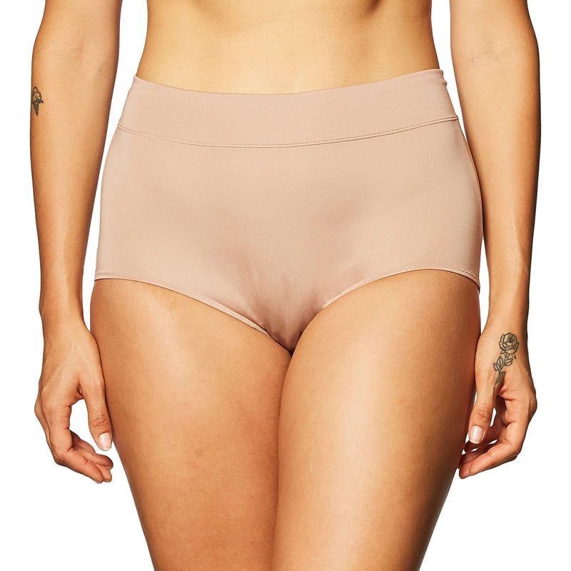 Warner's womens Dig-free Comfort Waist Microfiber 5738 No Pinching No Problems Modern Brief Panty, Toasted Almond, 8 US - Image 3
